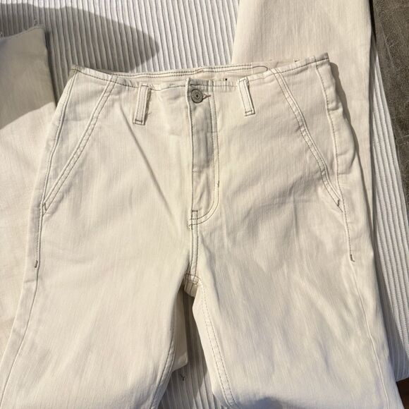 New FREE PEOPLE We The Free Level Up Slit Flare Jeans $98 SIZE 27 Bone - Picture 12 of 13